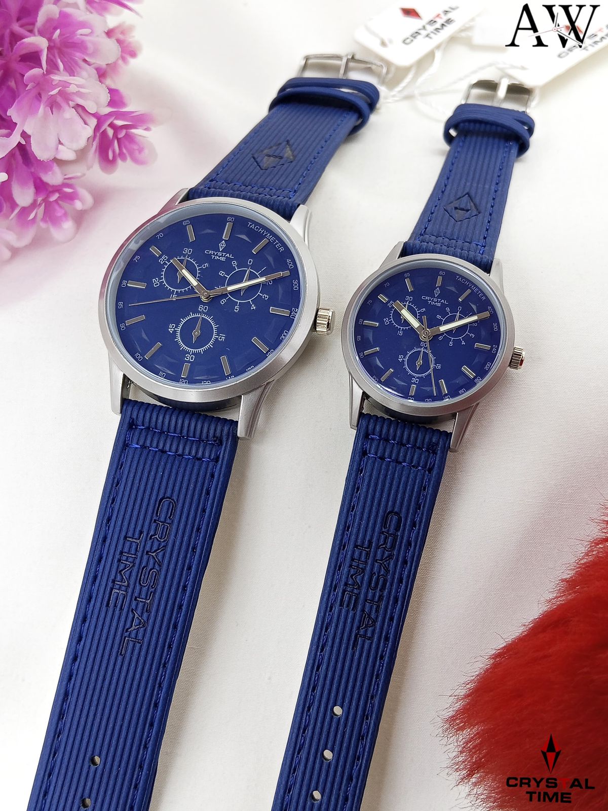 CRYSTAL TIME Couple Wrist Watch Set